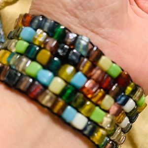 Multi Colored Beaded Bracelet .